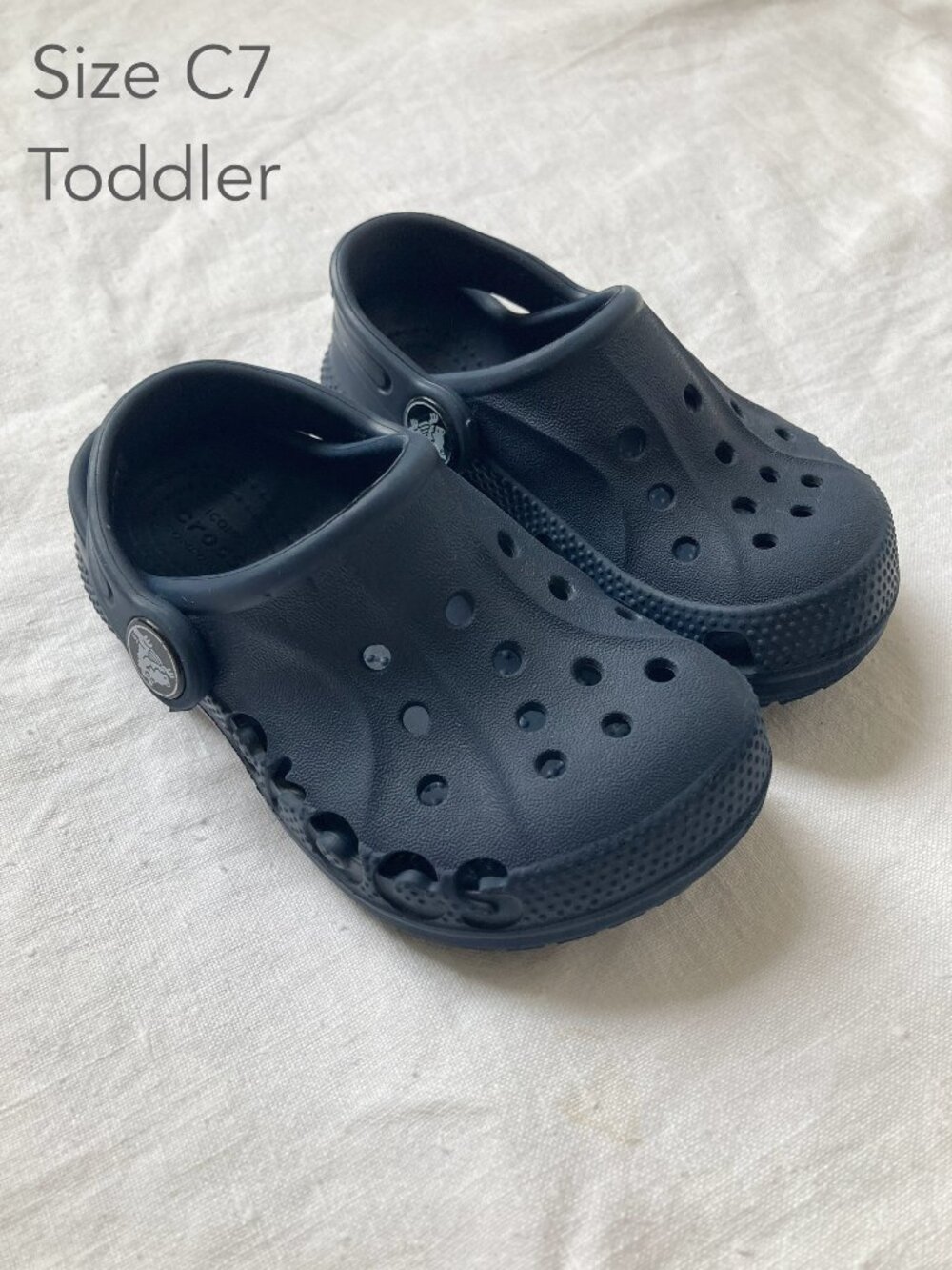 Crocs Size C7 Toddler Navy Blue Classic Clog Sandals Shoes Water Summer Swim